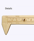 Close-up of Dual Scale Calipers With Inch And Metric Scales For Jewelry Making, Woodworking, Metalworking, Brass Construction