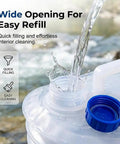 Collapsible Water Container With Spigot For Camping And Outdoor Use Space Saving Portable 5L Water Storage Bag wide open