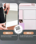 Installation of stainless steel roller catch for wardrobe and kitchen cabinets, press to open door latch at cabinet corner.