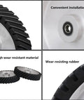 Close-up of 10x2 Inch Serrated Rubber Contact Wheel for Belt Grinder showing 7R8 bearing and aluminum oxide grit texture.
