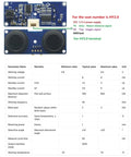 Waterproof Ultrasonic Sensor Module With Split Transceiver, 2cm To 400cm Range, 3 To 5V Operation, technical details shown.