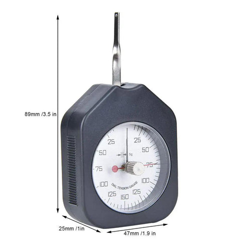 Dual Needle Dial Tension Meter For Mechanical Assembly And Vehicle Repair, Clear Reading Tensiometer With Transparent Cover, Pro Grade Multiuse Tool For Spring Tension, Electronic Switch Testing, Valve And Micro Switch Checks, 89mm black dial gauge