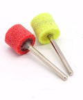 Heavy Duty Nylon Fiber Polishing Wheel Abrasive Disc With 150 To 1000 Grit For Smooth Finishing And Deep Scratch Removal On Cars And Metals Using 1/8 Inch Shank Drill Bit red and yellow polishing discs with metal shank