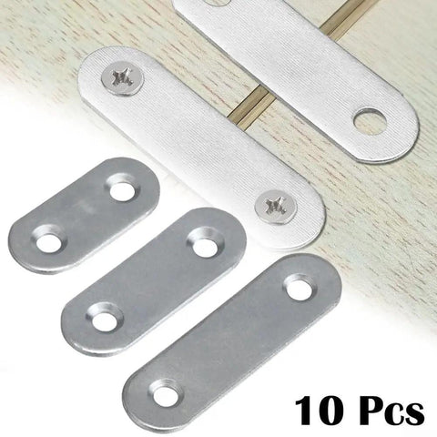 Stainless Steel Corner Brackets Set 10 Pcs Flat Mending Plates For Wood Furniture Stability Heavy Duty Beefy Brackets