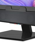 USB And Bluetooth Speaker Bar For PC With Monitor Clamp And Speakerphone 5W Power USB Powered Desk Sound Bar attached to monitor
