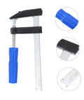 4 Pack Woodworking Clamps Quick Grip Clips Set For Fast Holding And Fixing, Steel Clamp with Blue Non Slip Handle Close-Up