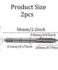 Two Pack M5 X 0.8 Hand Taps For Internal Threading And Repair, Metal Metric Tap Set With 56mm Length, 4.5mm Shank, 20mm Head