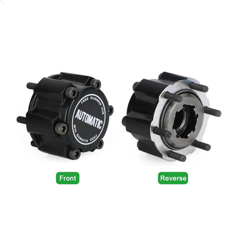 Heavy Duty Automatic Wheel Locking Hub For Pickup Trucks Anti Theft Front Axle Lock 28 Spline front and reverse view.