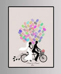 Legit Interactive Wedding Fingerprint Canvas Guest Book Pairing Six Bright Inks With A Cool Couples Bike Design for fingerprint art.
