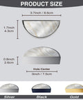 Pearl Cloud Quartz Cabinet Pulls 2 Pack, Brushed Nickel Semicircle Drawer Handles, 3 Inch Hole Center, product size diagram