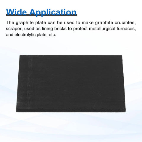 Graphite Block 50x40x2mm High Purity Graphite Electrode Plate for Melting Casting and Electrolysis, black rectangle, pack of five.