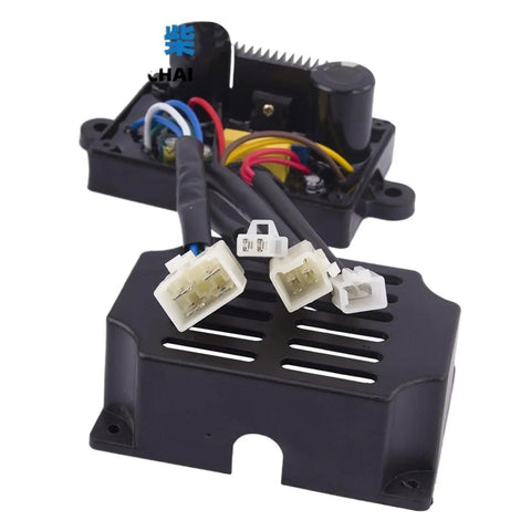 Beefy 5kW Automatic Voltage Regulator for Welding Generator, Single Phase Stabilizer with 12-Wire Control, Pro Grade Voltage Regulation for Smooth Welds and Reliable Performance, black wired unit with connectors