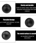 24Pcs M4 Thread Cap Nuts Knobs Set Black Dope Steel Ball Lamp And Furniture Lighting Screw Caps For DIYers Projects Cabinet Hardware Home Decor And Quick Fixes close-up showing sturdy carbon steel design and threaded finish.