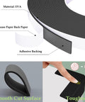 Heavy Duty Black Weather Stripping Door Seal With Super Strong Self Adhesive High Density Foam Tape For Windows And Doors Tight Soundproof Gap Filler Roll shown with smooth cut surface and adhesive backing.