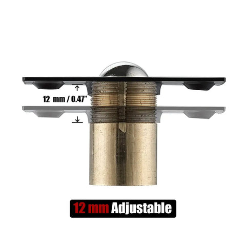 12mm adjustable stainless steel closet door ball catch hardware shown from side view
