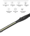 Beast Mode LED Work Light With Magnetic Base And 360 Degree COB Rotation Rechargeable Portable Flood Light For Jobsites Emergency Repairs Industrial Workshop Brightness Around 700 Lumen, black COB LED strip