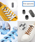 No Tie Shoelace Buckle Lock For Easy Slip On Sneakers Metal Turnbuckle Clasps Cap End Tips 12 Pieces Black on yellow sneaker laces