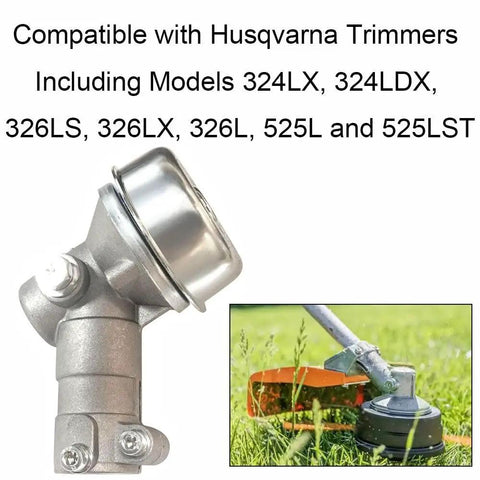 Precise Meshing Metal Bevel Gear Head For Trimmers 537333802 compatible with Husqvarna models in grass cutting action