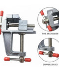 Compact Aluminum Bench Vise For Tiny Workpieces, Portable Desktop Clamp For Drilling And Filing, easy tightening, secure hold