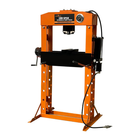 Pro Grade 50 Ton Hydraulic Shop Press With Floor Plates For Garage Pros Heavy Duty H Frame Smooth Dual Action Hydraulic Cylinder