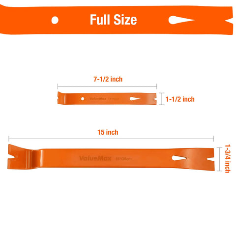 Two Piece Flat Pry Bar Set With Seven And A Half Inch Mini Pry Bar And Fifteen Inch Heavy Duty Nail Puller Claw Bar for DIY Kitchen Remodels