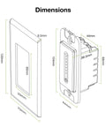 Diagram showing dimensions of Single Pole Smart Dimmer Switch With Neutral Wire Required 2.4GHz WiFi Works With Alexa Google Home.