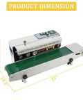 Pro Level Automatic Commercial Bag Sealer Machine With Built In Inkjet Printer High Speed Heat Seal System 110V dimensions 10.5" x 14.5" x 33".