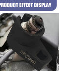 Offset Oxygen Sensor Socket 3/8 Drive 7/8 Inch 22mm 6-Point O2 Sensor Wrench Tool installed in vehicle engine