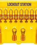 Lockout Tagout Padlock Station For Up To 10 Safety Padlocks And Hasps OSHA Compliant Storage With Translucent Lockable Cover