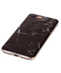 Black marble pattern phone case on smartphone back view