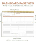 Weekly Productivity Planner Notepad For Busy Pros, 8.5 By 11 Inch Dashboard Organizer With Six Focus Areas To Track Tasks For Goals