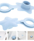 2pcs Silicone Star Shaped Bathtub Stopper Flat Cover for Drain Plug in blue, showcasing charming design and practical use.