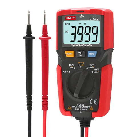 UT125C Pocket Digital Multimeter For DIYers And Pros 4000 Count Tester AC DC Voltage 600V Display with Probes