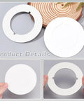 Two Pack Round Door Knob Plates Filler And Repair Backplate Set White Matte Finish with Flat and Hollow Design