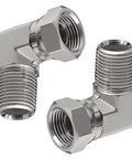 One Half Inch Male NPTF To One Half Inch Female NPSM 90 Degree Swivel Elbow Adapter For Hydraulic Lines And Fittings High Flow And Durability Heavy Duty Construction, carbon steel