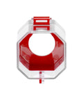 Front view of Emergency Stop Button Covers 4 Pack Plastic Switch Shields Lockout Covers for Toggle and Push Buttons UV Resistant Tamper Proof Protection