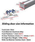 Sliding Folding Door Gear System For 3 Panels With 90 To 300 Cm Tracks Silent Rollers Stainless Steel For Wood 25 To 45 Mm Thick Fast Install No Bottom Track Totally Smooth Ride Really Easy Clean For Your Kick Ass House Upgrade, size diagram