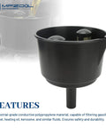 Heavy Duty Universal Fuel Filter Funnel With Tough Mesh Screen 12 Gpm Gas Diesel Water Separator side view showing industrial-grade polypropylene