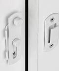 Six Pack Matte White Stainless Steel Barn Door Latches Set for Gates, Sliding, Bi-Fold and Flip Doors, White Finish