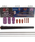 2 Series TIG Torch Consumables Kit For AK 4 Series Includes One Sixteenth Inch Cup, Three Thirty Second Inch Cup, One Eighth Inch Cup, Collets, Collet Bodies, Backcaps, Tungsten For CK20 CK200 CK230 FL230 All In One Pro Grade Accessory Set