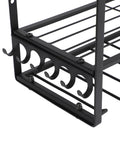 Heavy Duty Metal Wall Mount Power Tool Organizer With Extra Slots And Hooks For Sick Garage Shop Setup showing sturdy metal hooks and slots.