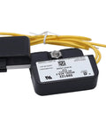 HVAC Condensate Overflow Safety Switch Pan Mount With 18 Inch Leads, 48 VAC DC, 5 Amp, Mounts To Condensate Pan To Stop Overflow When Drain Fails, Reliable Drain Safety Sensor For AC Systems black sensor with yellow 18-inch leads