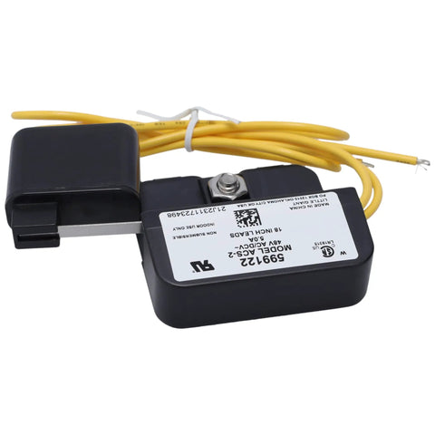 HVAC Condensate Overflow Safety Switch Pan Mount With 18 Inch Leads, 48 VAC DC, 5 Amp, Mounts To Condensate Pan To Stop Overflow When Drain Fails, Reliable Drain Safety Sensor For AC Systems black sensor with yellow 18-inch leads