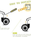 Installation guide for Heavy Duty Silent Rubber Castor Wheels Two Inch Five Piece Set for office chairs, featuring screwdriver use.