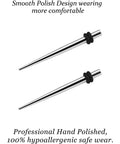 14 Gauge Ear Gauges Stretching Kit Set With 316L Surgical Steel Tapers And Insertion Pins For Ear Septum Nipple Tongue Piercing Tools Two Piece Kit One Point Six Millimeter Gauge With Smooth Polished Finish