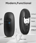 Canslab Ultrablade Pro Electric Can Opener showing features like cutting blade, on/off button, and USB-C cable.