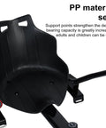 Close-up of the comfortable seat for Hoverboard Go Kart Attachment With Adjustable Length 27 To 39 Inches, safe for kids and adults.