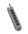 Beefy Heavy Duty 6 Outlet Power Strip With Rugged Metal Housing Mountable On Wall Or Under Desk Six Foot Cord With On Off Switch Cover
