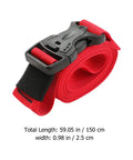 Beefy Outdoor Nylon Luggage Straps With Quick Release Buckle 1.5m Heavy Duty Camping Tie Down Straps red and black rolled up