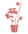 Sustee Aquameter Leave In Soil Moisture Meter Bundle Of 12 For Indoor Houseplants Refillable And No Fuss Read Continuous Soil Moisture Monitoring For 3 To 6 Inch Pots Perfect For Your Greenery, diagram showing insert into potted plant